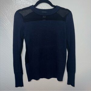 Rag & Bone Lightweight Knit 100% Wool Sweater in Navy Blue Size XS